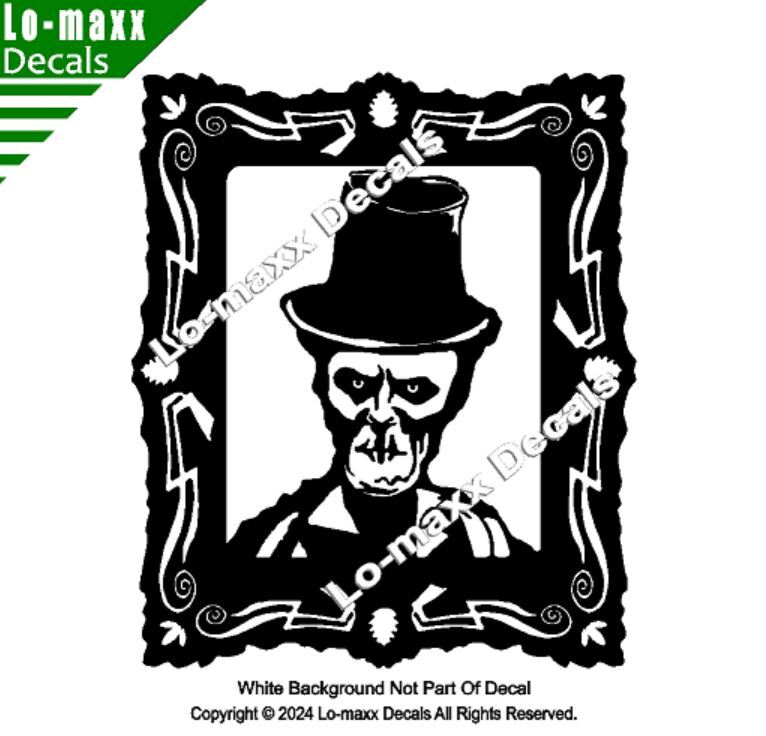 A Portrait Of Dead Man Lewis Macabre Top Hat Skull Die Cut Vinyl Decal Art