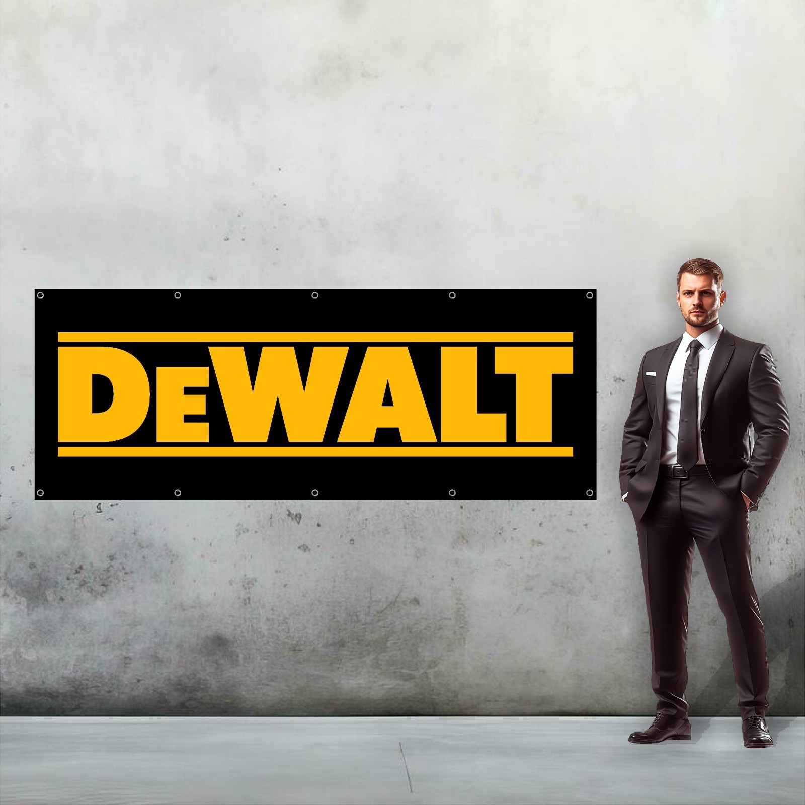 DEWALT TOOLS Vinyl Banner 36in x 96in – Mancave Garage Shop Wall Art Banner