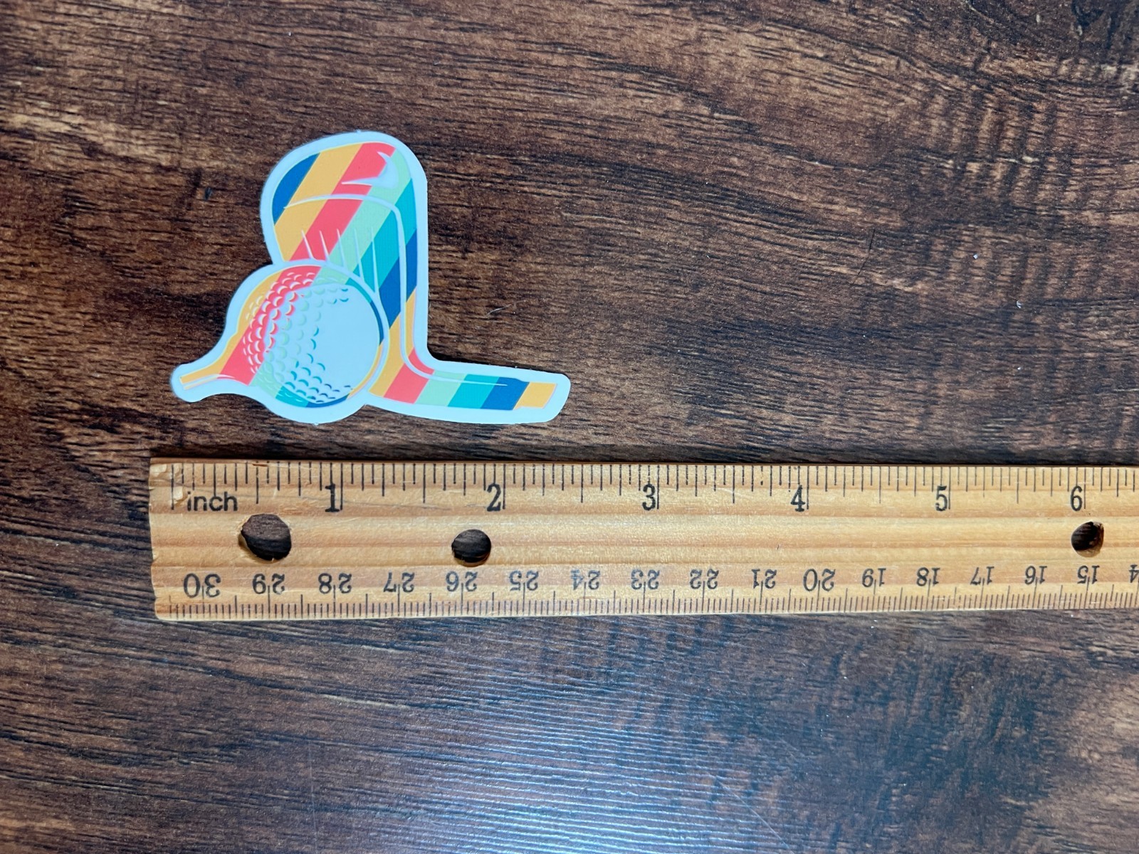 Rainbow Golf Putt Putter Club Ball Sticker