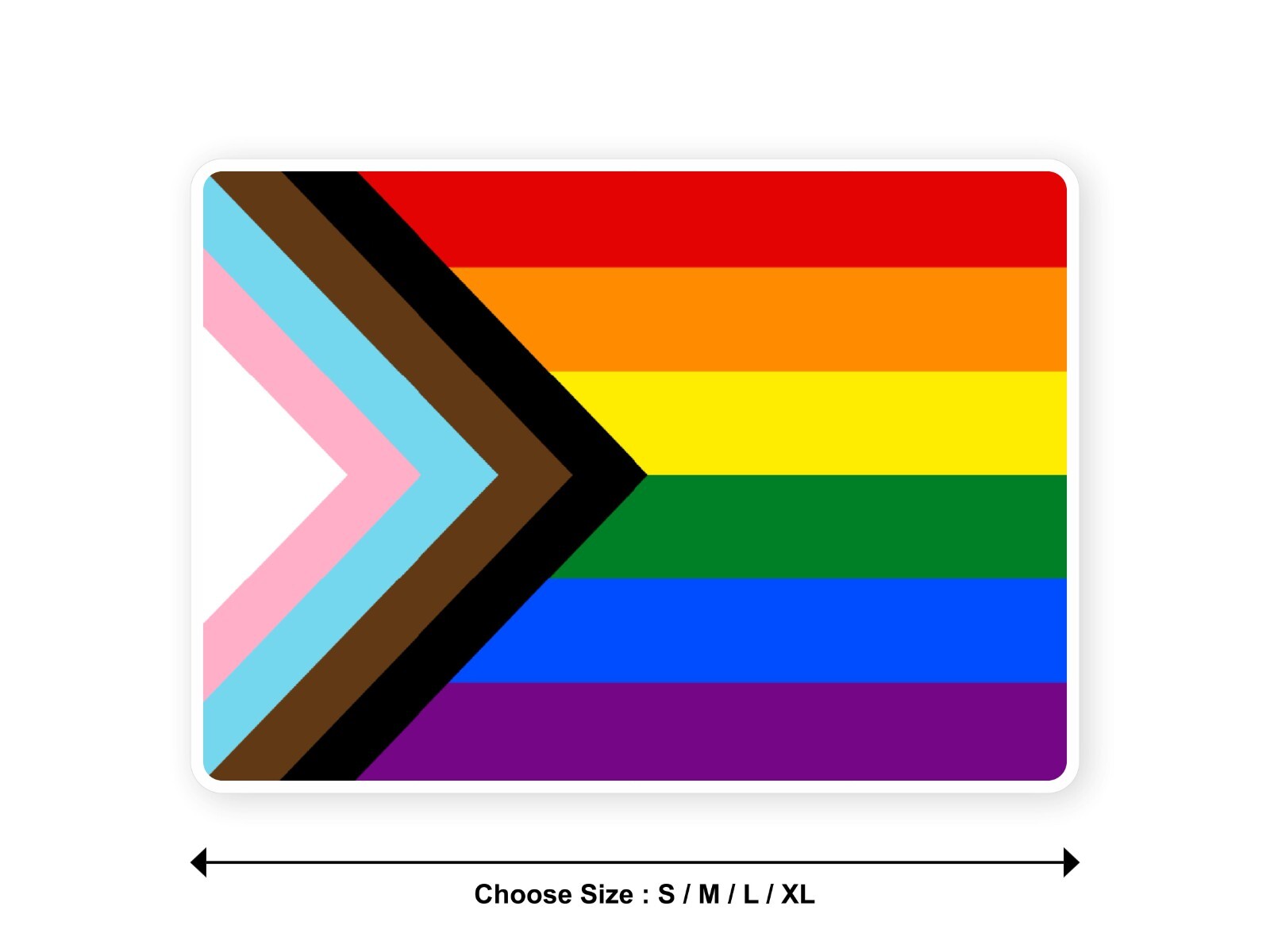 Sticker flag PROGRESS LESBIAN GAY BI PLUS lgbt lgbtqia pride rainbow decal