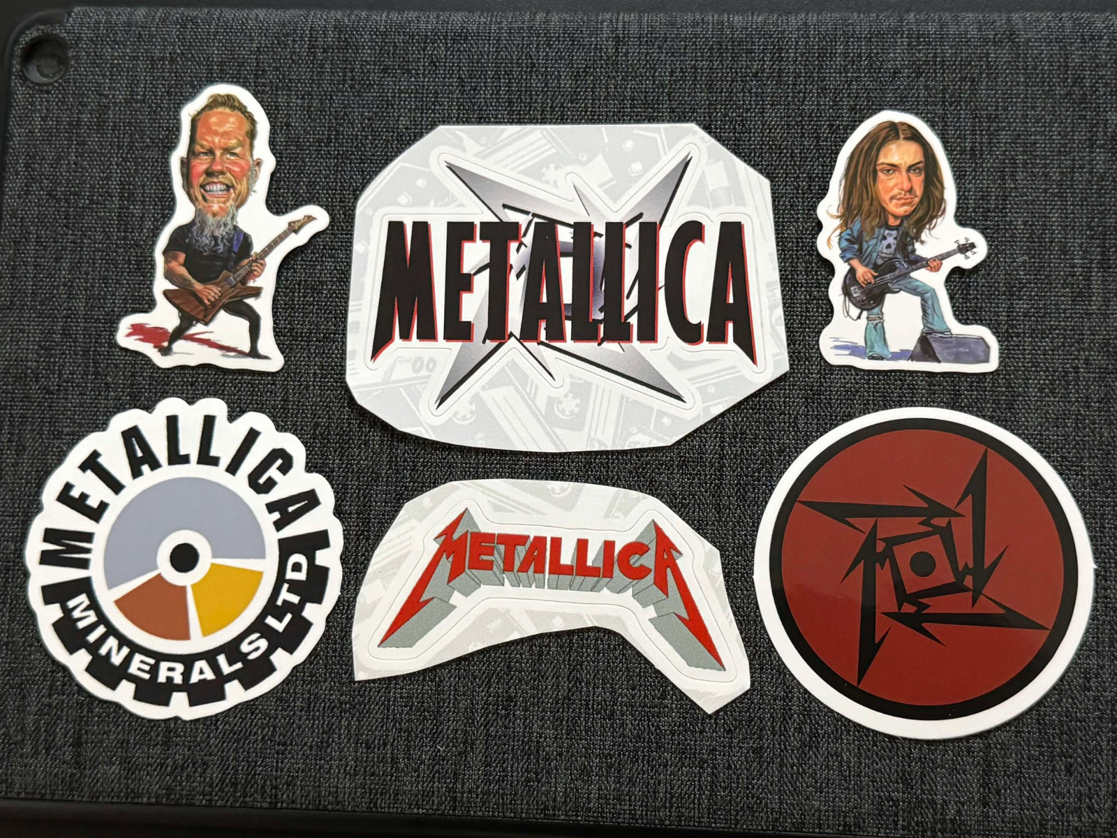 Lot (6) METALLICA 1 1/4" to 3 1/4" Band Logo STICKERS Burton HETFIELD Free SHIP