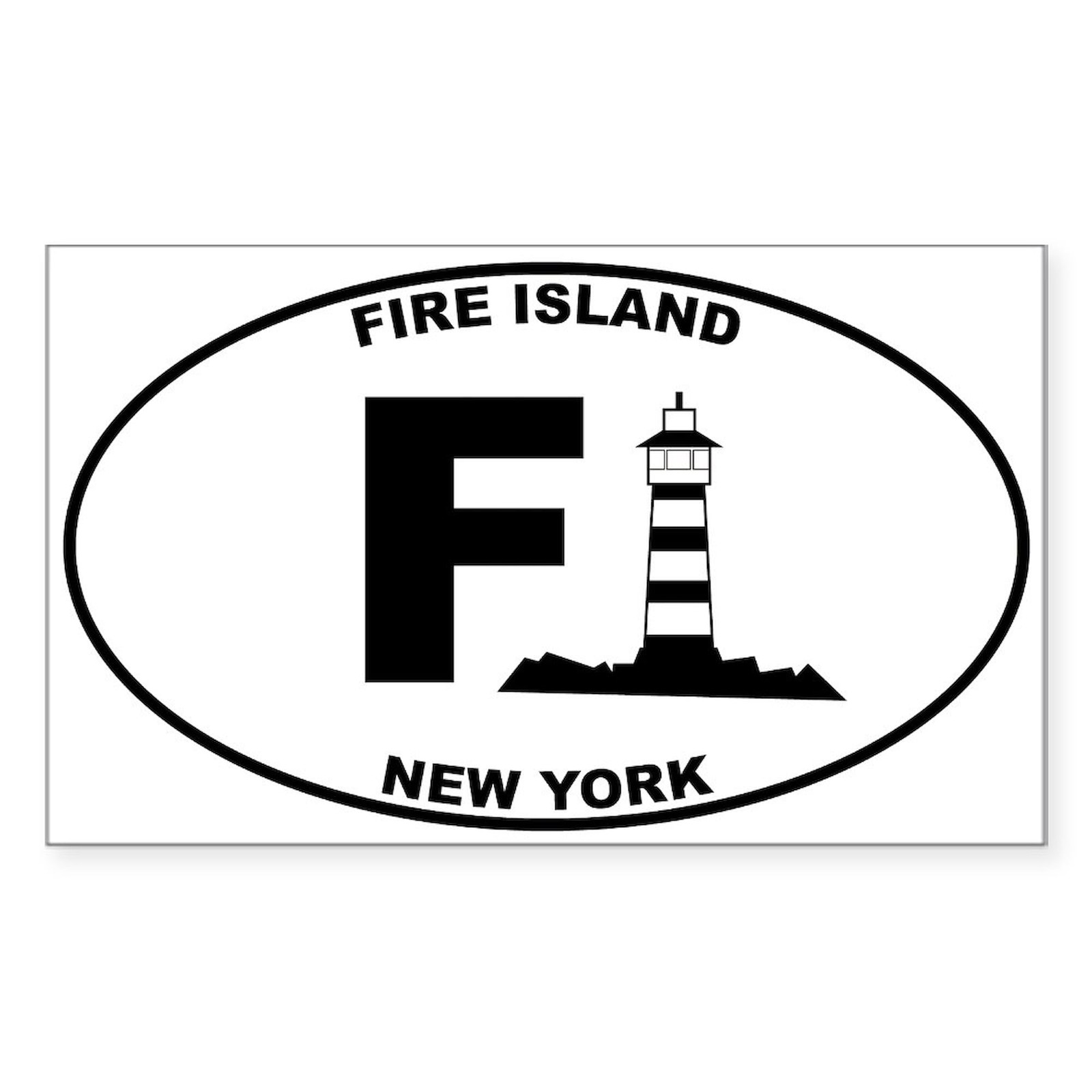 CafePress Fire Island Lighthouse Rectangle Bumper Sticker Small – 3×5, White
