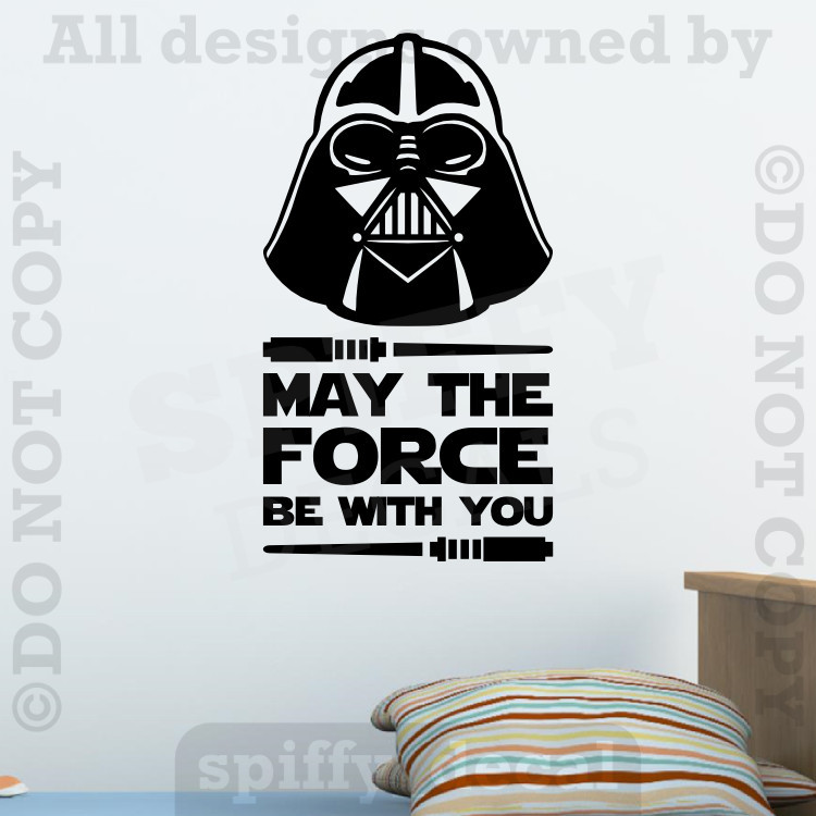 May The Force Be With You DARTH VADER Vinyl Wall Decal Sticker STAR WARS