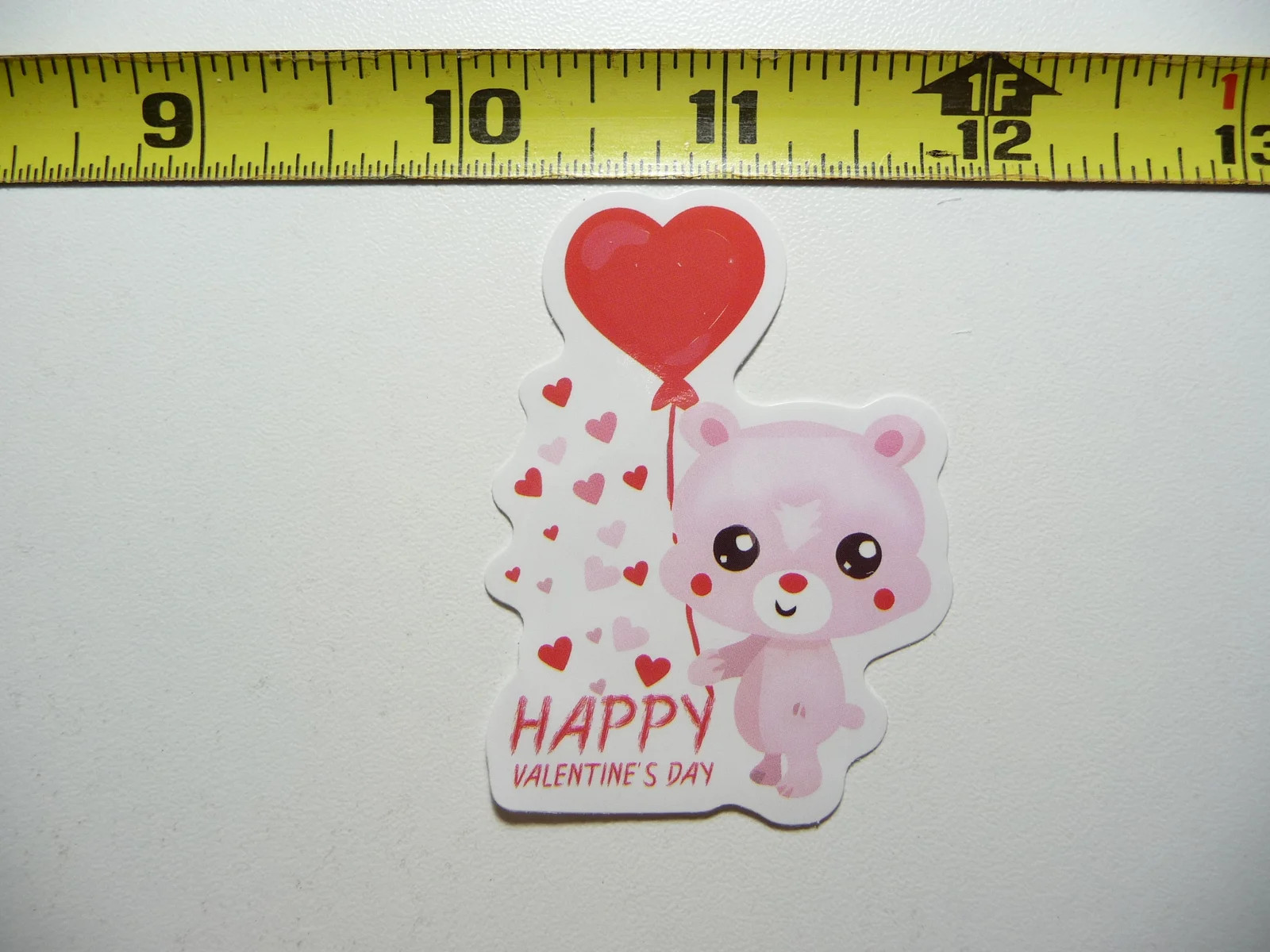 TEDDY BEAR BALLOON HAPPY VALENTINES DAY SMALL STICKER DECAL MOM DAD DAUGHTER