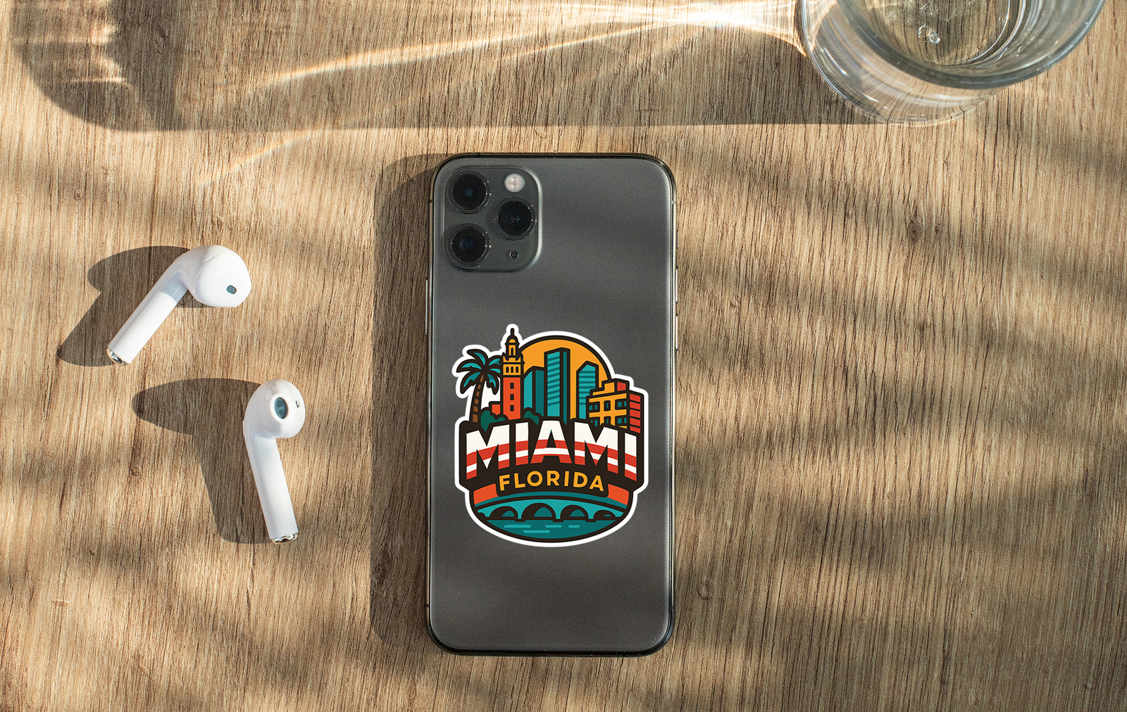 Miami Sticker Decal Vinyl Die-Cut City Skyline Landmark Design