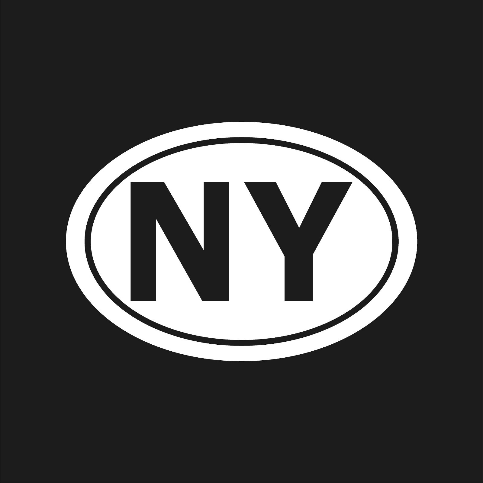 New York NY initials Vinyl Decal Window Oval NY Laptop Sticker