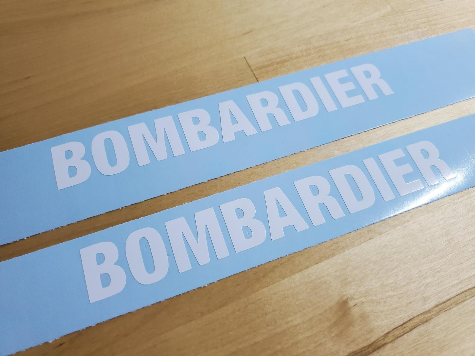 BOMBARDIER atv jetski snowmobile Decals Stickers Gloss WHITE 8" (2) Fast USA