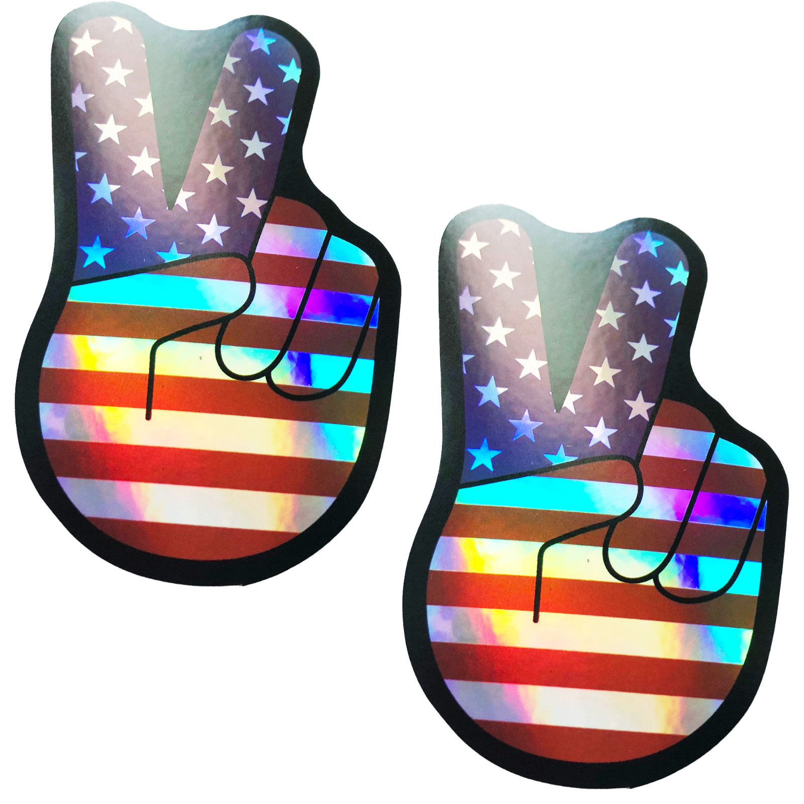 2x Shiny United States of America Peace Sign Flag Sticker 3 in Fight For America
