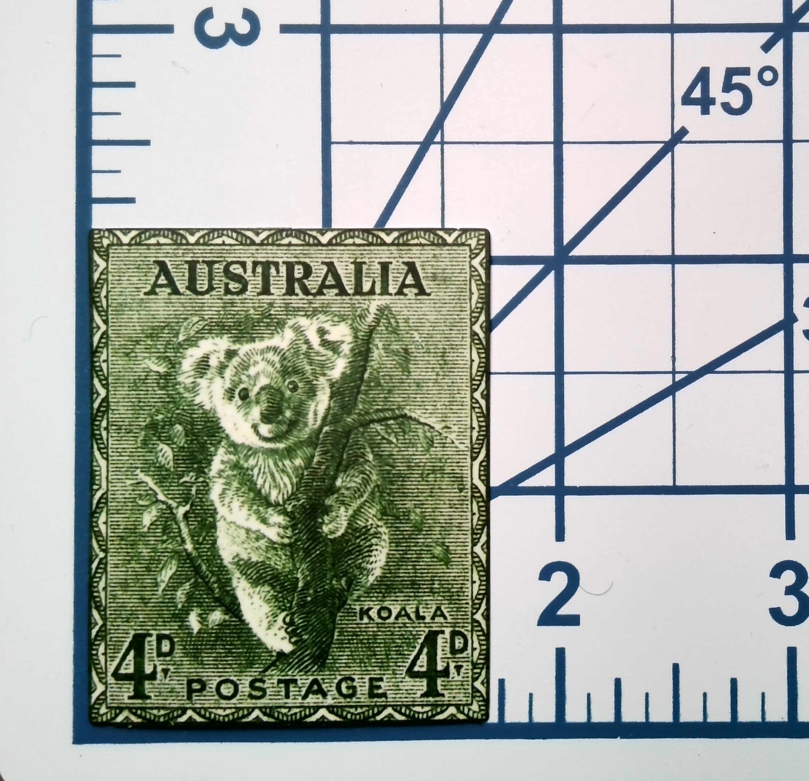 Australia Koala Stamp Vintage 4D Postage Die Cut Vinyl Sticker Decal Scrapbook