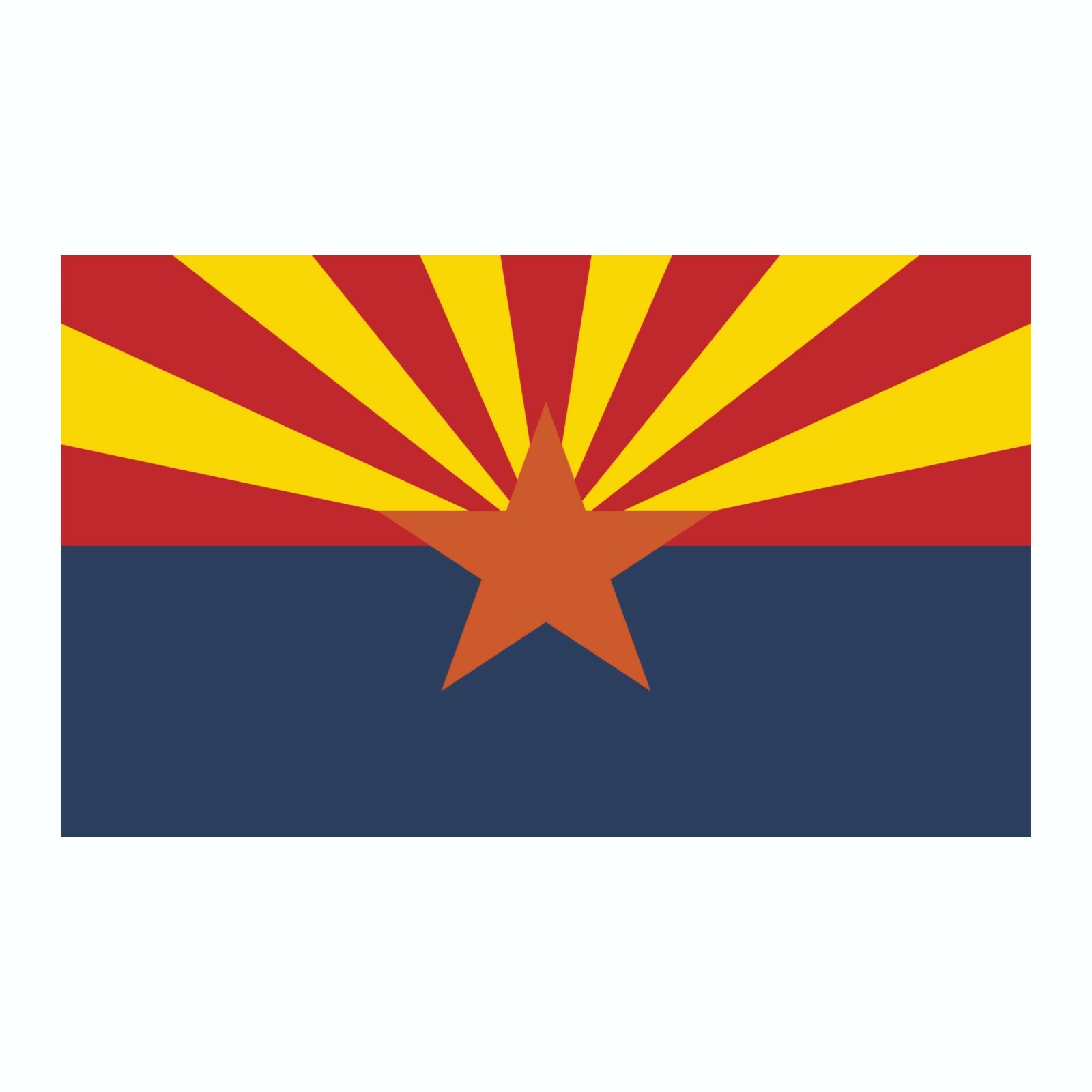 Arizona State Flag Sticker, Decal, Bumper Sticker Vacation Sticker 3" x 5"