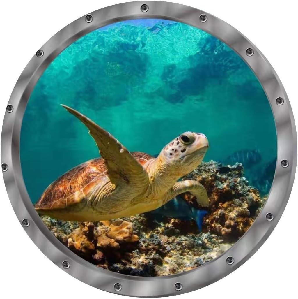 Light Blue Ocean-Themed Wall Decals – Waterproof & Removable Stickers