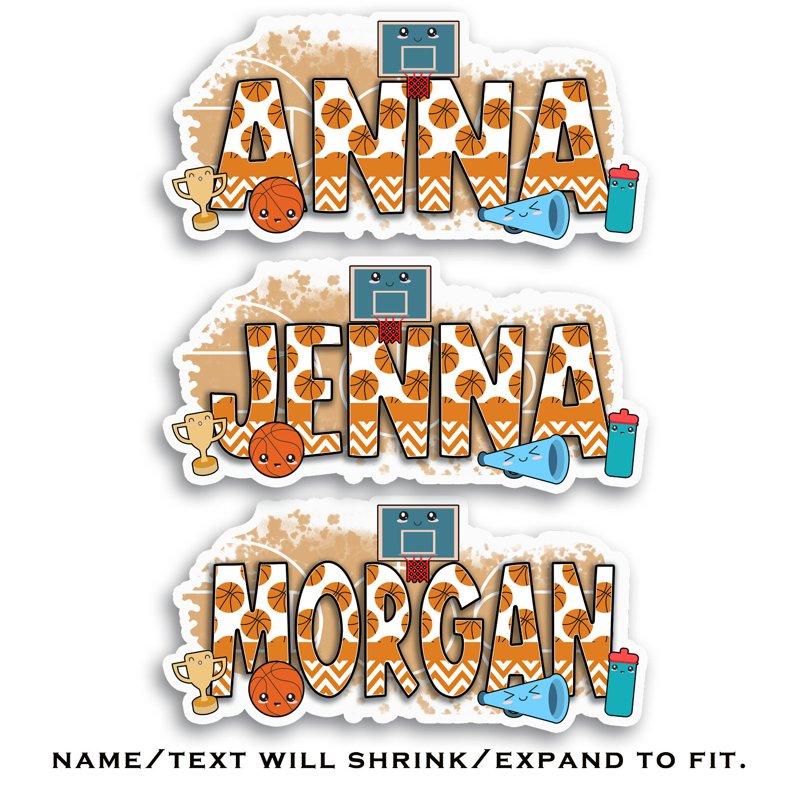 Custom Name Sticker, Personalized Decal, Basketball, Girls, Team Spirit, Sports