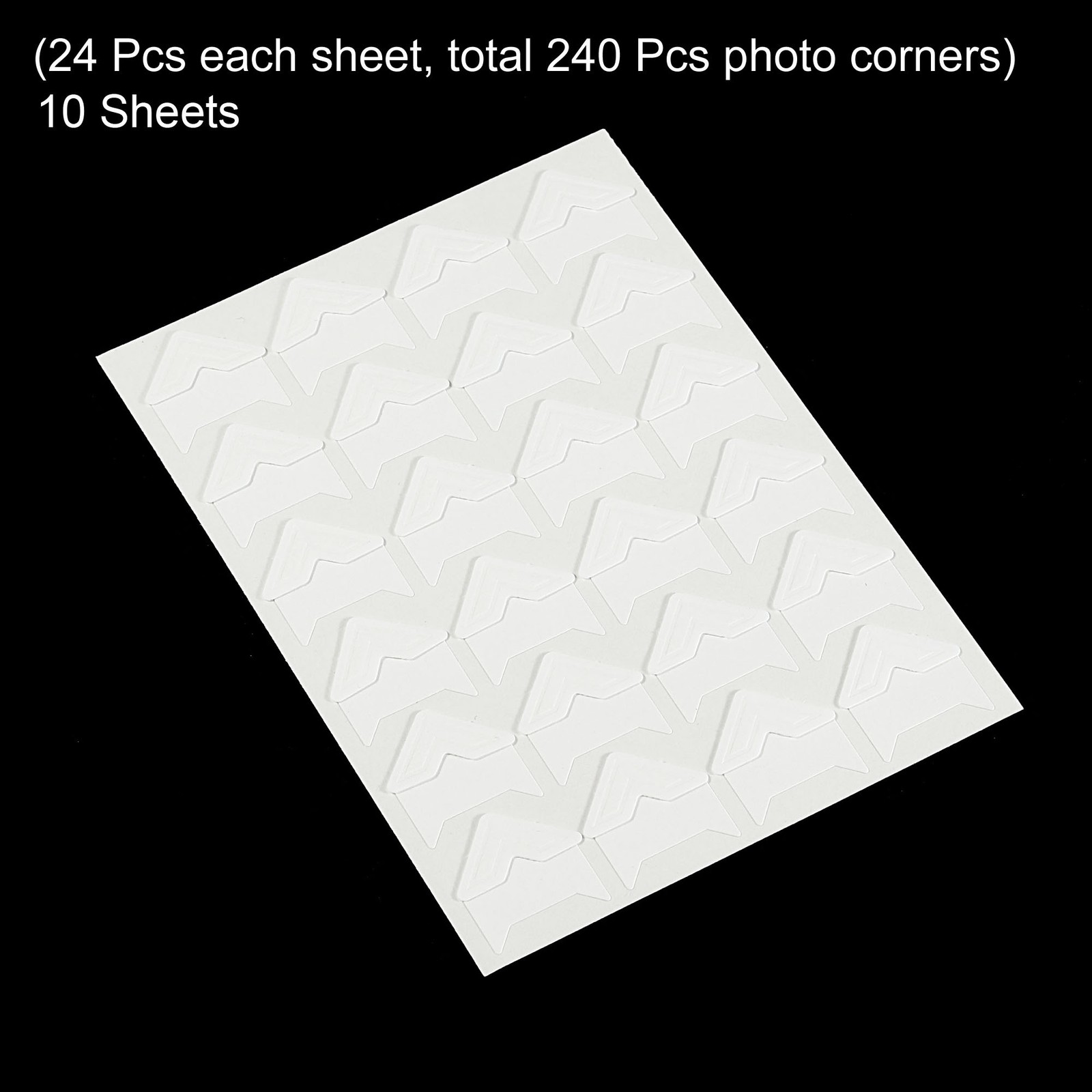 10Sheets/240Pcs Photo Corners Adhesive DIY Picture Mounting Sticker White