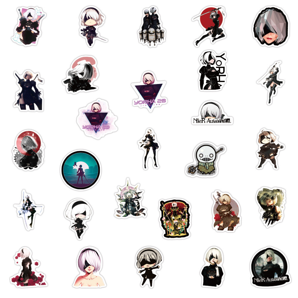 100Pcs NieR:Automata Game Sticker for Teens Girls Water Bottles Waterproof