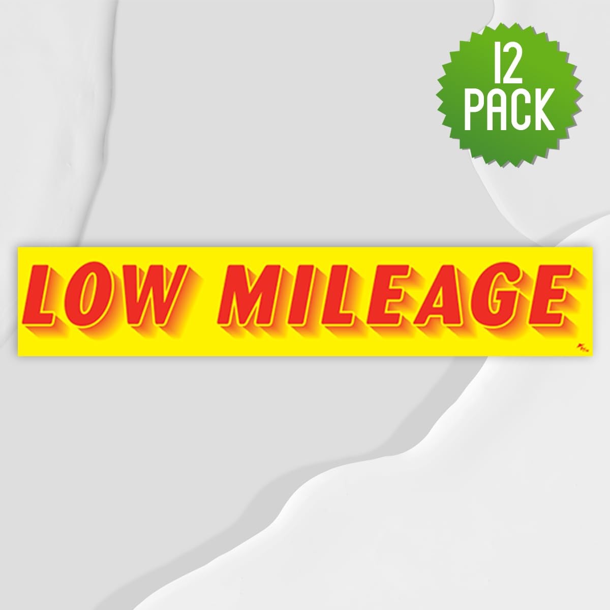 Versa-Tags Low Miles Windshield Stickers 12 Pack 14.5 inches, Mileage