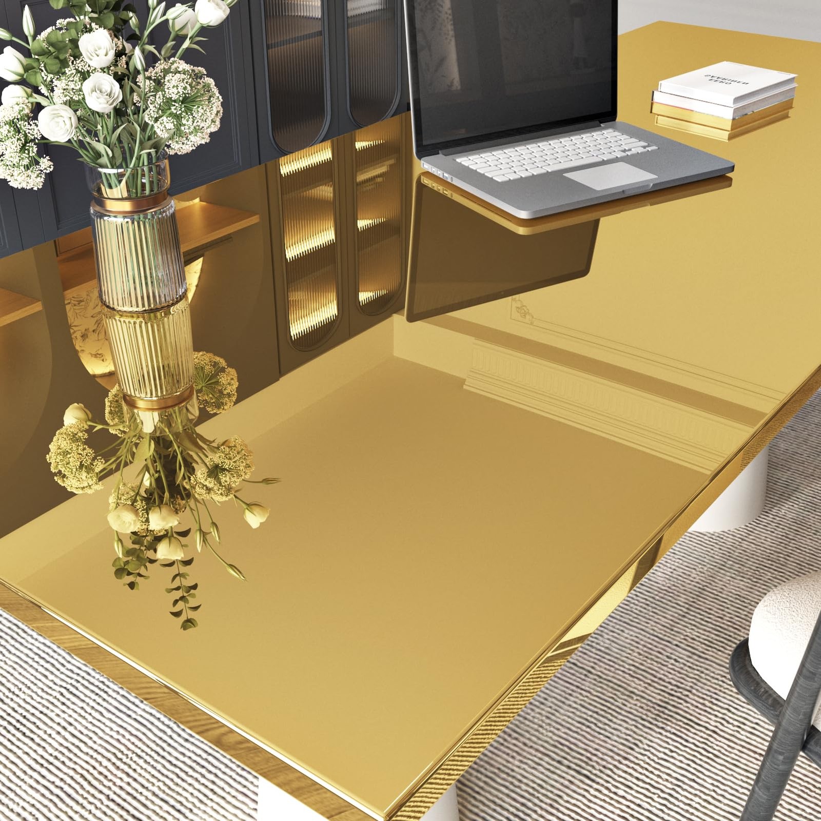 Gold Mirror Wallpaper Sticker for Wall 15.75"x78",