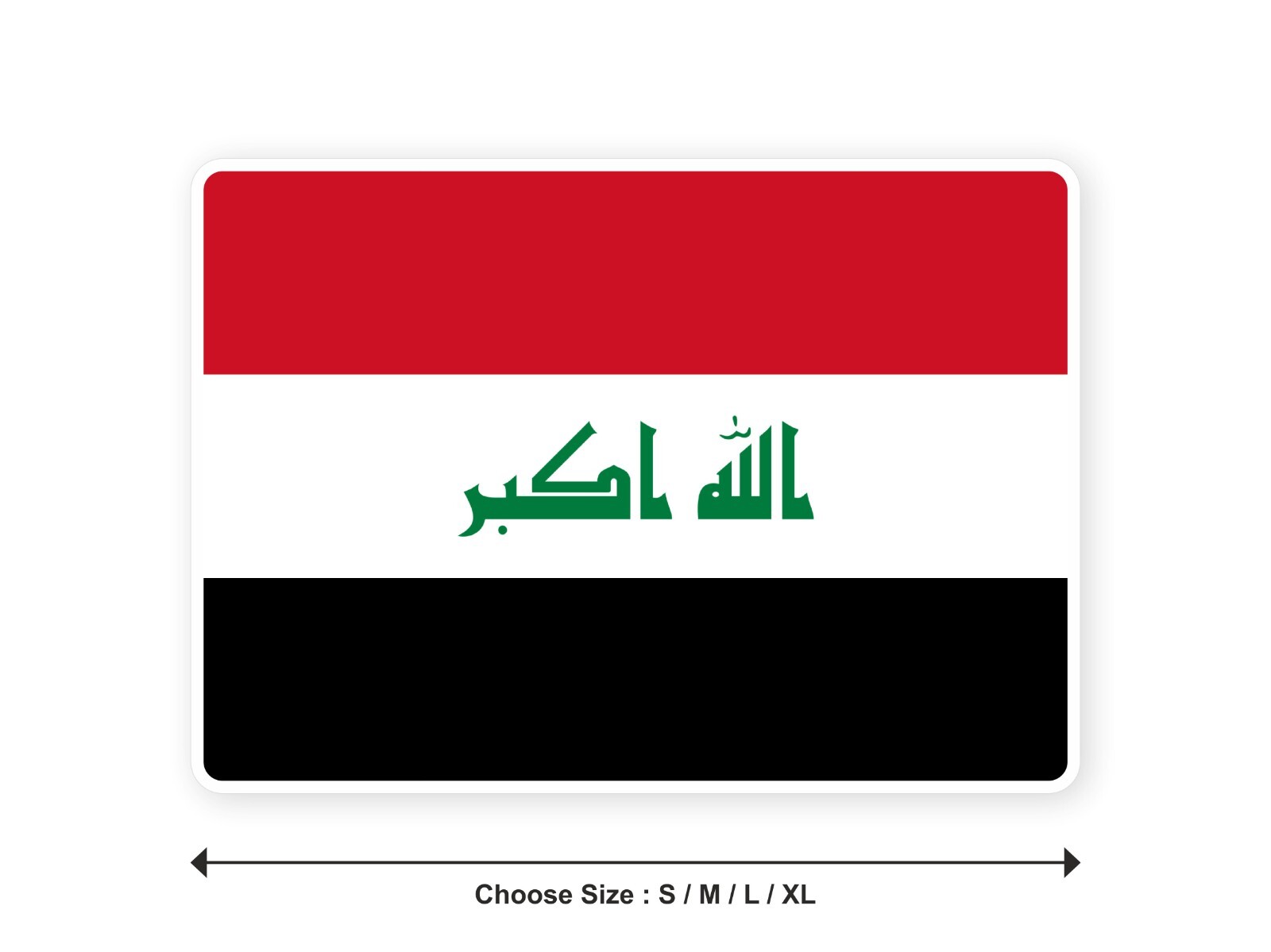 Sticker flag IRAQ Iraqi 3,9′′(S) -11′′(XL) decal white border