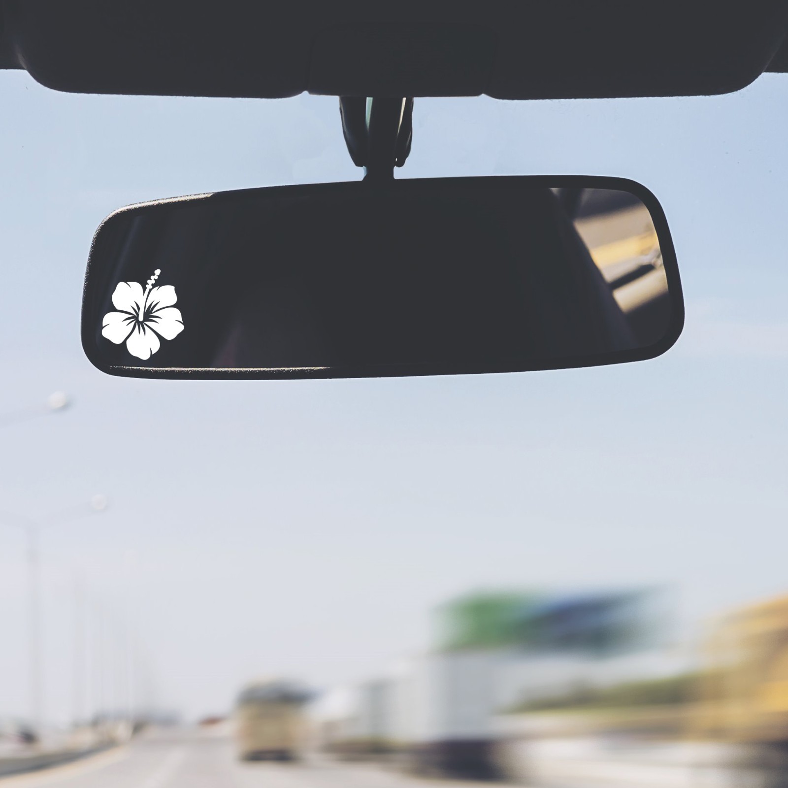 Hibiscus Flower Vinyl Decal Sticker Rearview Mirror Car Truck Set of 2