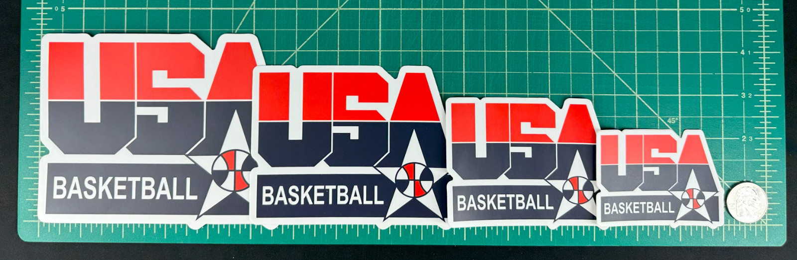 USA Basketball Sticker, 1992 Olympic Dream Team, Various Sizes