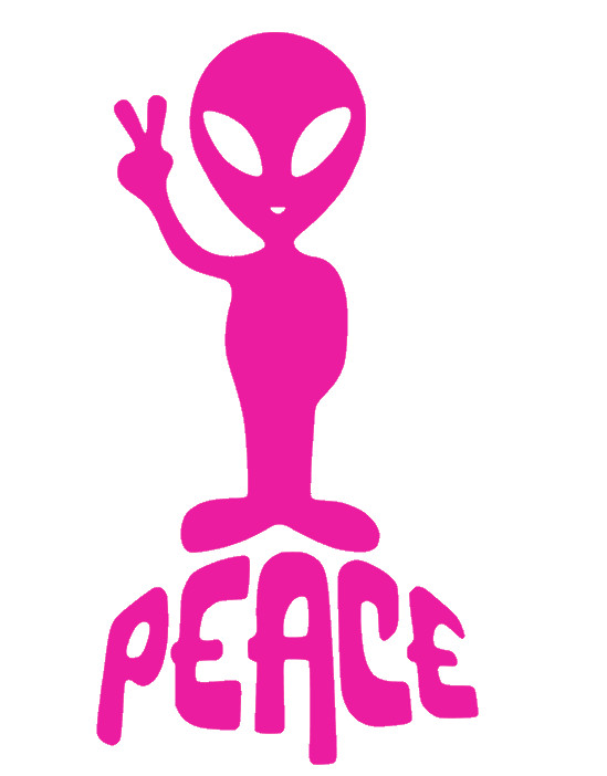 ALIEN, ET, PEACE SIGN, Decal Stickers for Cars, Windows, Laptops, Wall, Tablets.