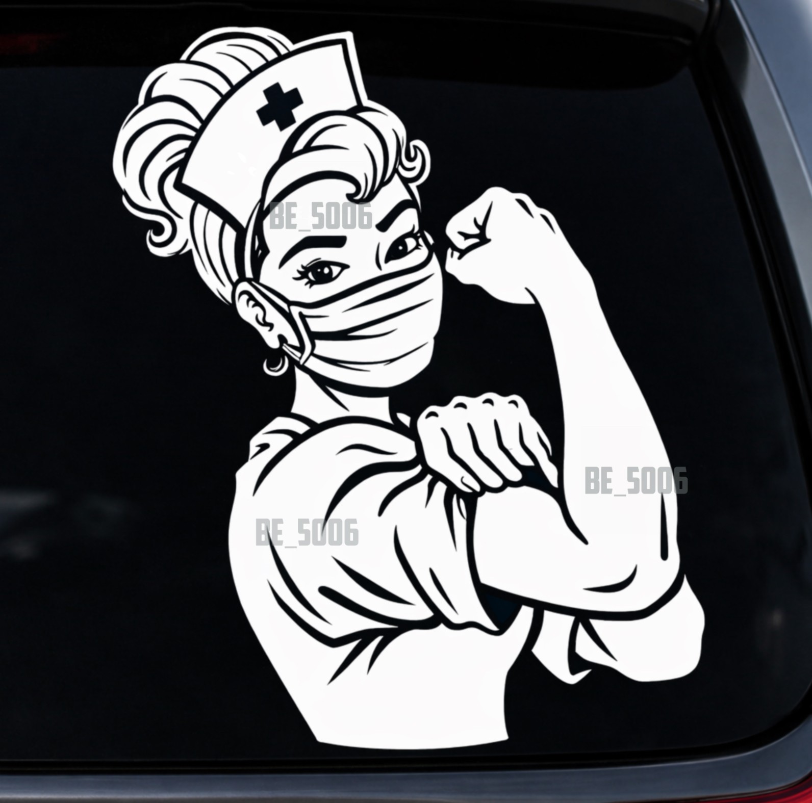 Strong Nurse Rosie Riveter Decal Nurse Car Window Sticker Healthcare Worker 6’’