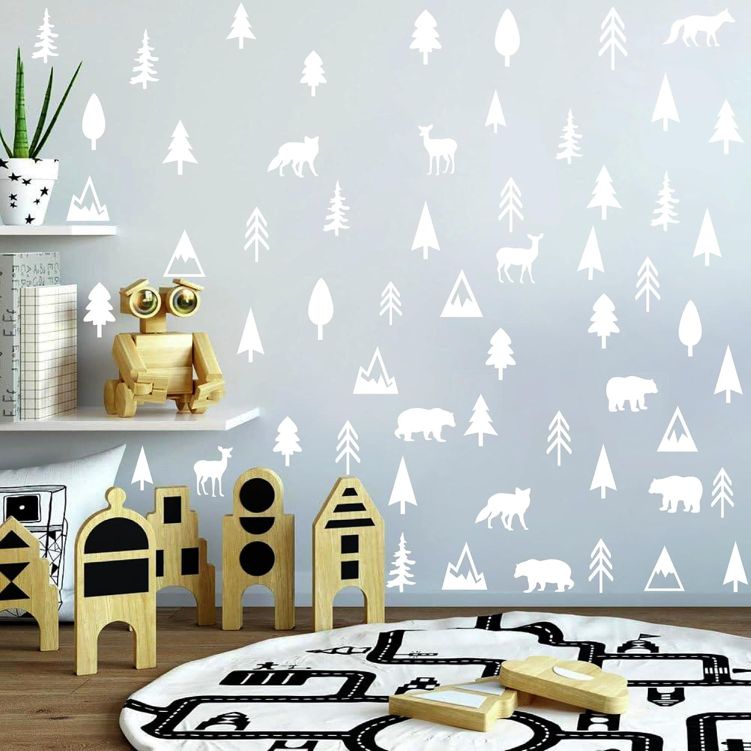 Woodland Animal Wall Decals – Vinyl Forest Animal Stickers for Kids Room