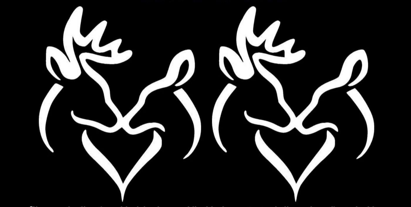 Deer Love Heart White Vinyl Decals Car Windows Laptop Tumbler Tablet