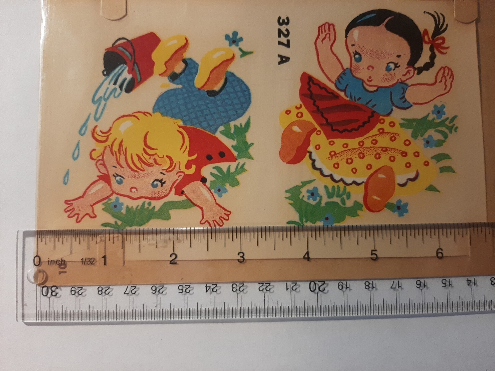 Vintage Duro Water Transfer DECAL, Nursery Rhyme Jack & Jill #327-A NOS