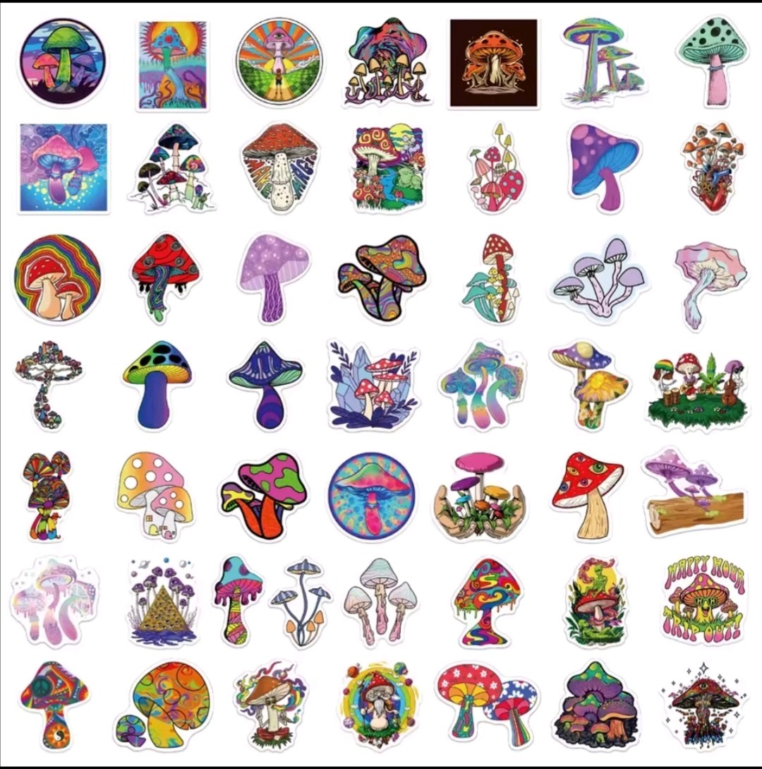 10 PCS Trippy Hippie Psych Groovy Retro Colorful Pot Stickers 2 BRAND NEW