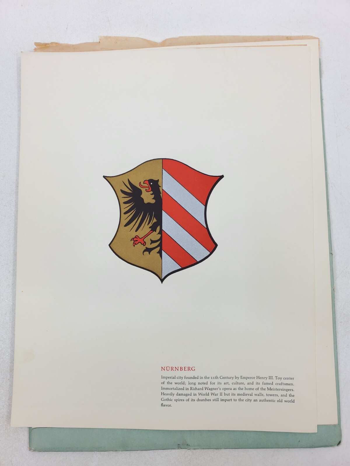 Germany city seal Picture nurnberg frankfurt Stuttgart Heidelberg Vintage Prints