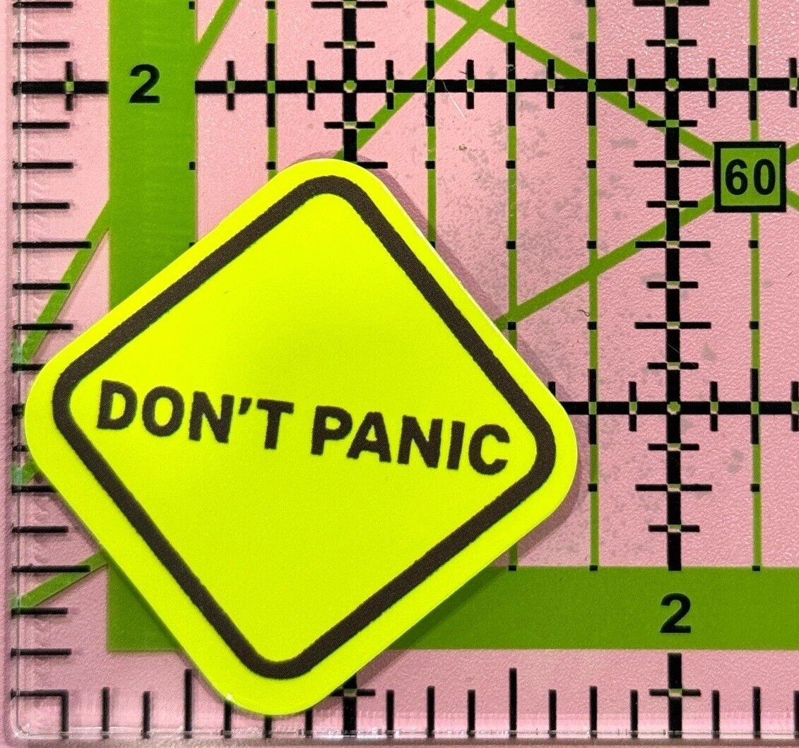 Don’t Panic Yellow & Black Funny Warning Sticker: Vinyl Decal Sticker Bomb Spoof