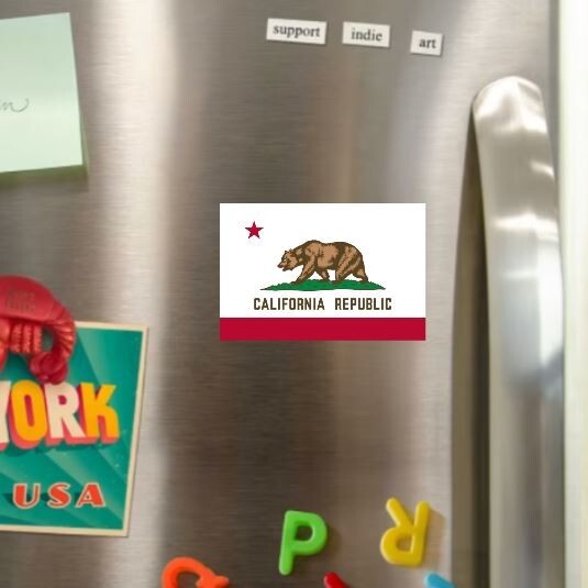 California State Flag Die Cut Glossy Fridge Magnet