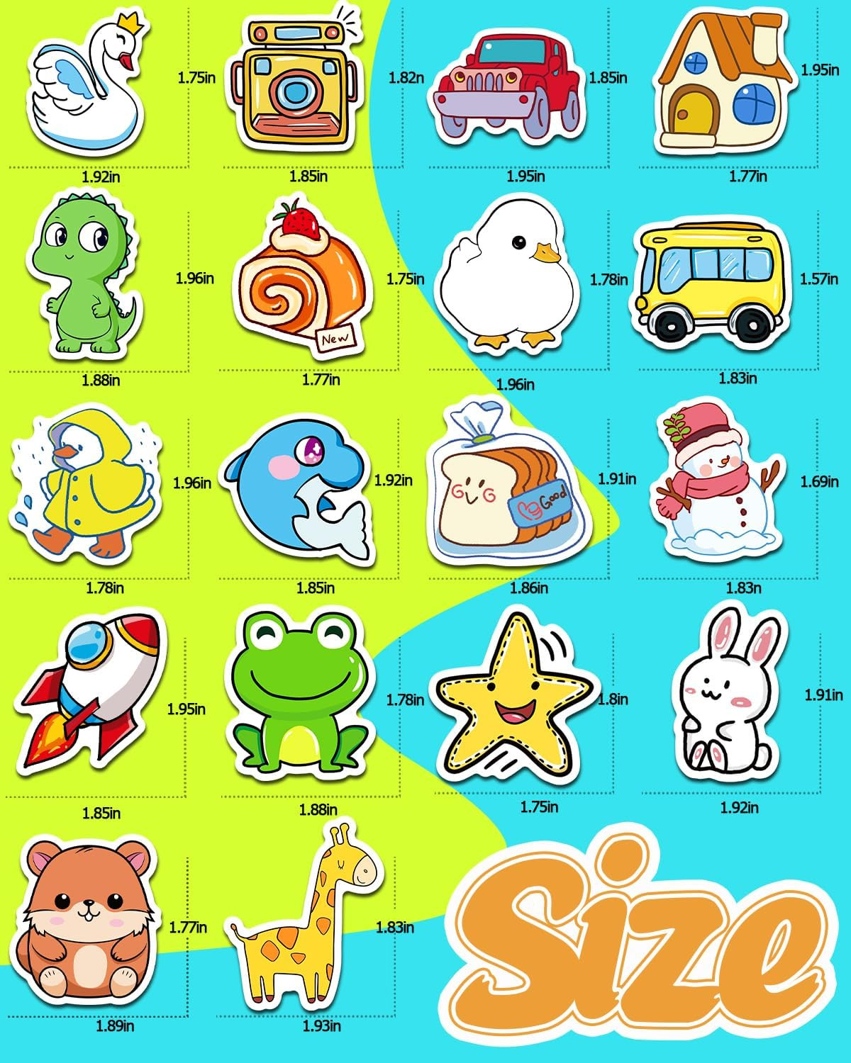 600 Pcs Cute Stickers for Kids, Water Bottle Stickers for Teens, Kawaii Vinyl Ph