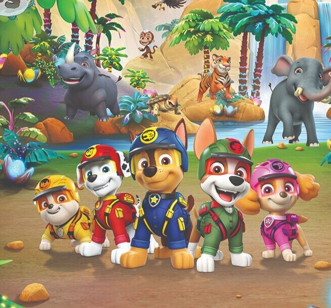 252x182cm wallpaper mural children's bedroom photo wall Paw Patrol Jungle Pups