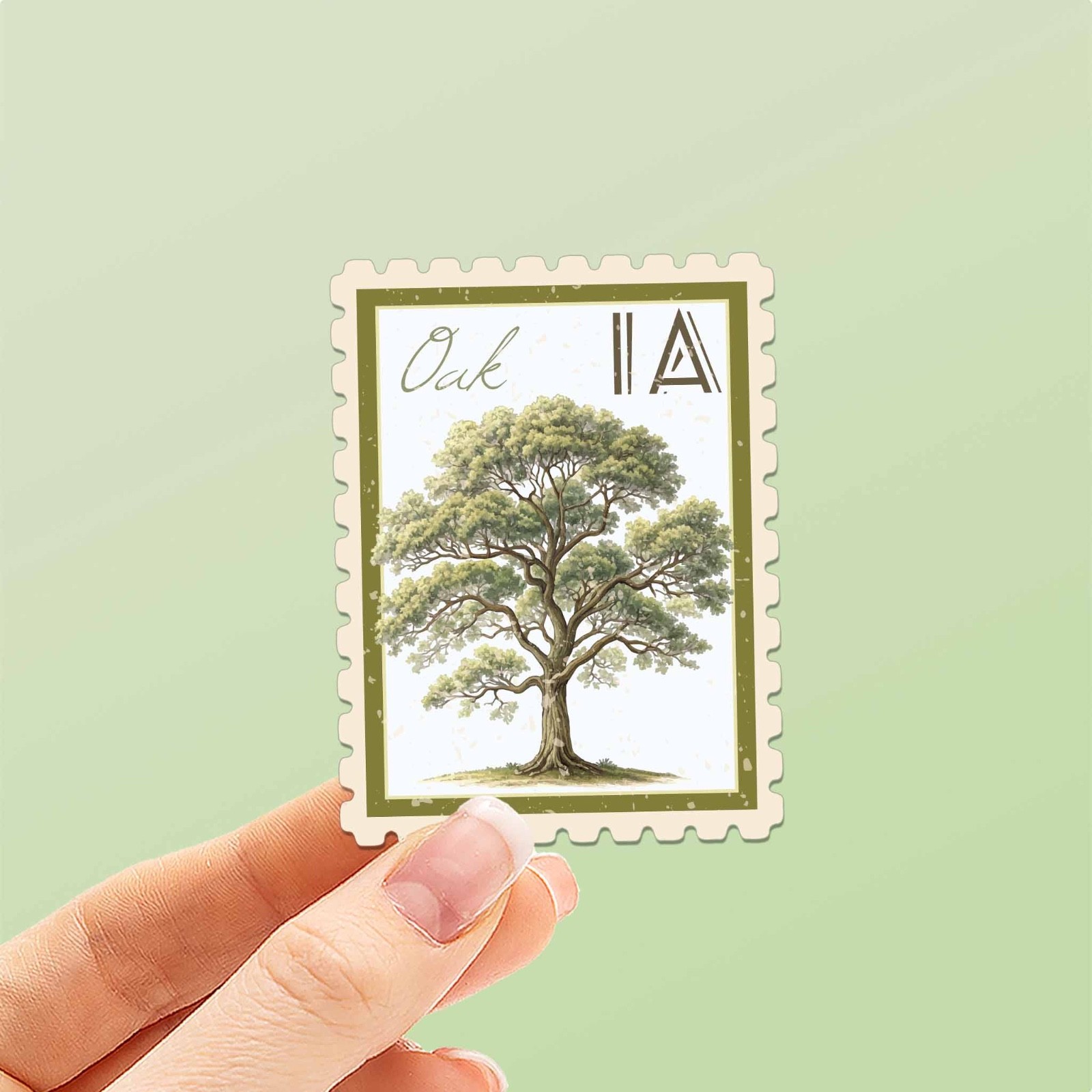 Iowa State Tree Oak Sticker – IA Vintage Stamp Decal