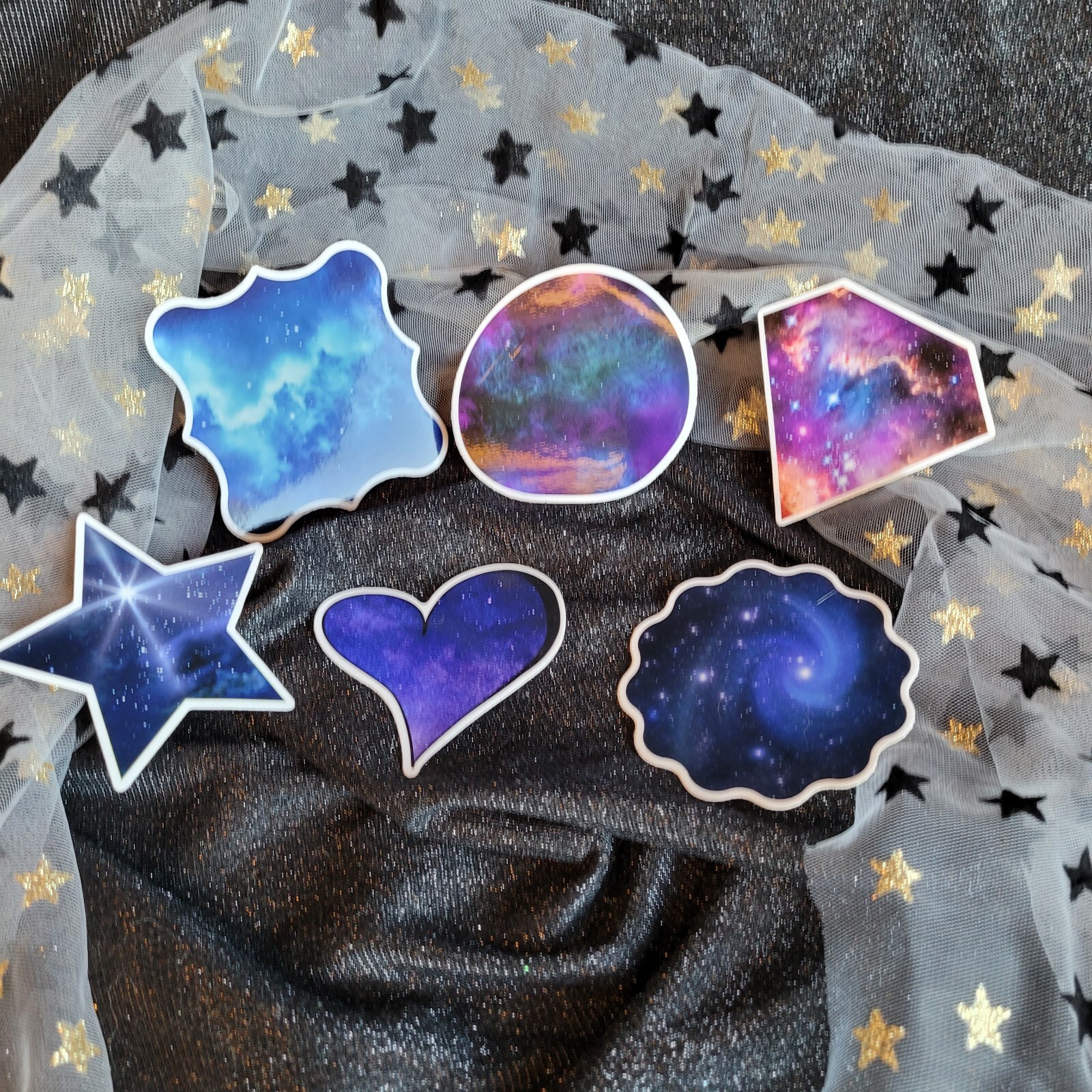 Galaxy Starry Night Sticker Pack Six Stickers Stars Celestial Premium Vinyl
