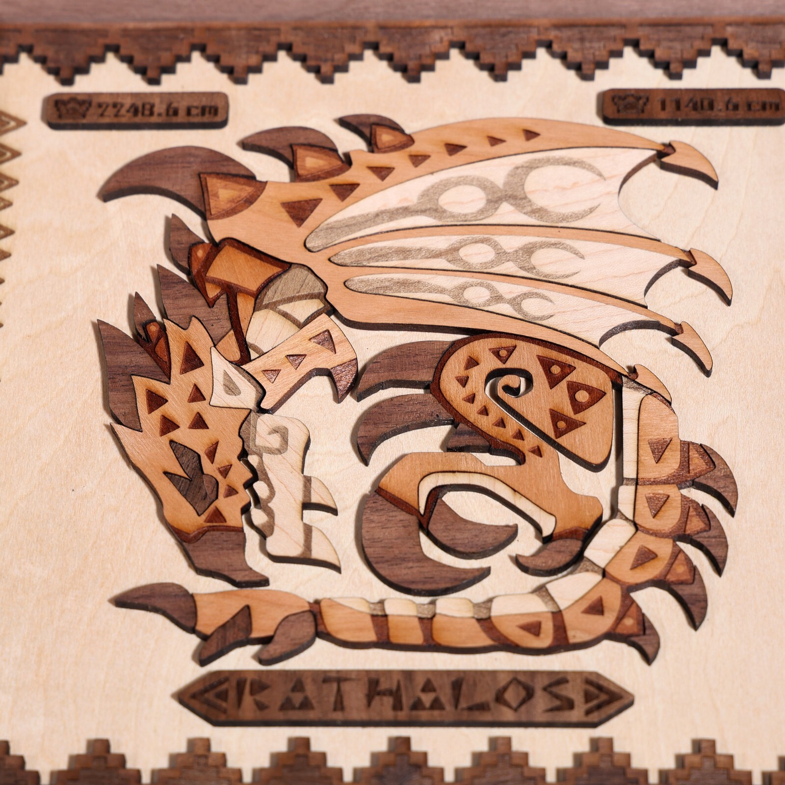 Handcrafted Rathalos Wooden Artwork | Perfect Gift for Monster Hunter Fans Gift