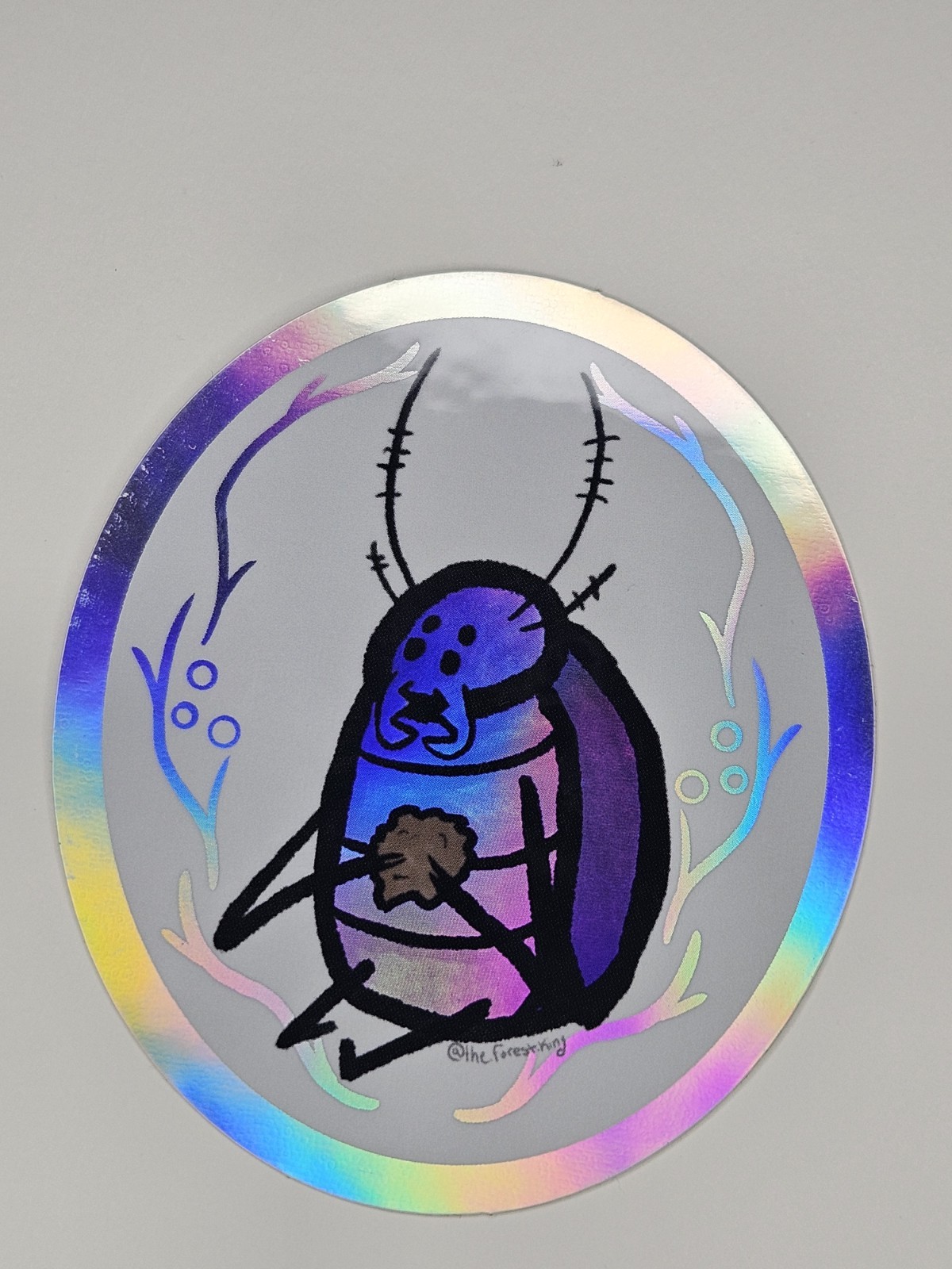 LooseNewts Original Holographic Eatin Beatle 3×1.5 Vinyl Sticker
