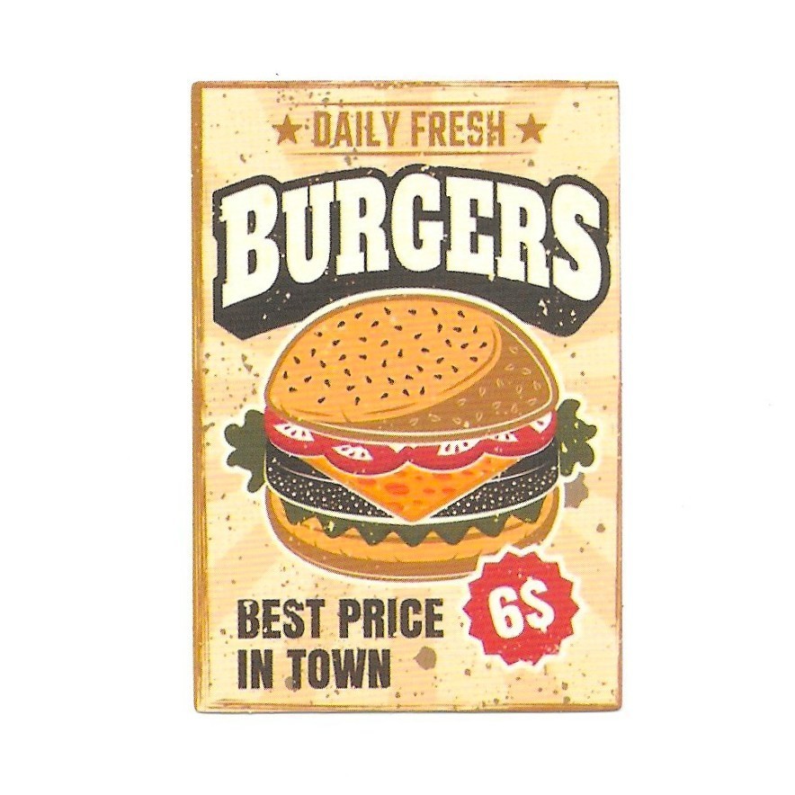 Burger Sticker Die Cut Vinyl Decal Scrapbook Journal Fast Food Diner Retro