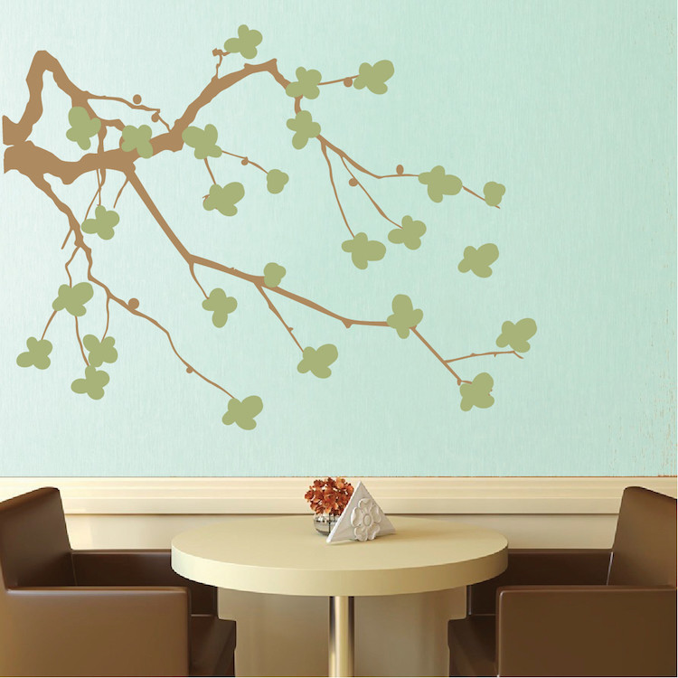 Tree Brach Flowers Wall Decal Wallpaper Floral Plant Life Removable Design, b30