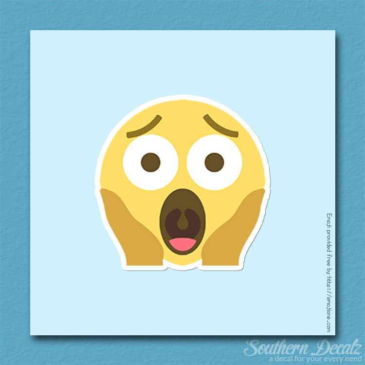 Scream Scared Smiley Emoji – Vinyl Decal Sticker – c132 – 3.75" x 3.75"