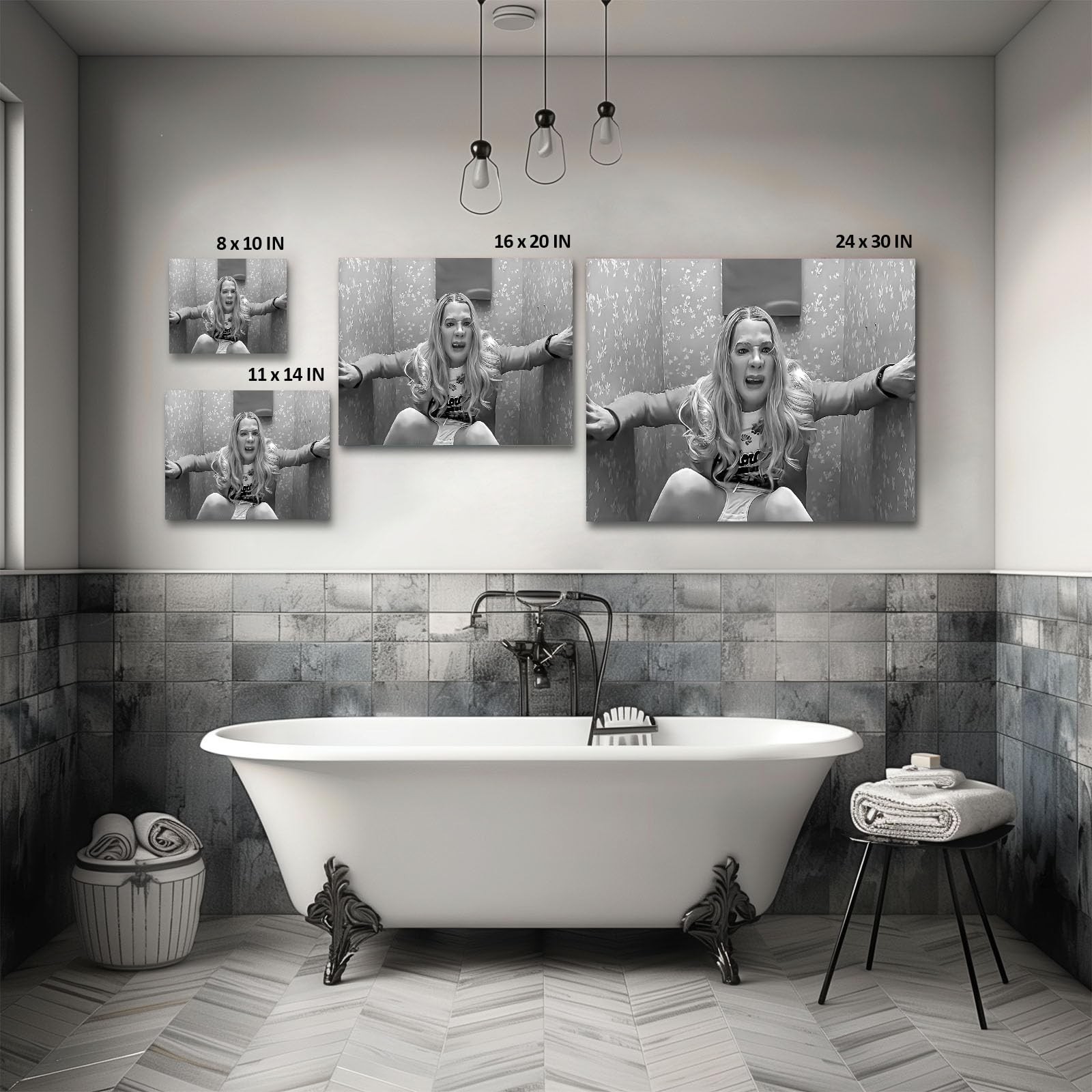 B.B.F MAKE Funny Framed Canvas Wall Art Bathroom Decor Black and White Comedy…