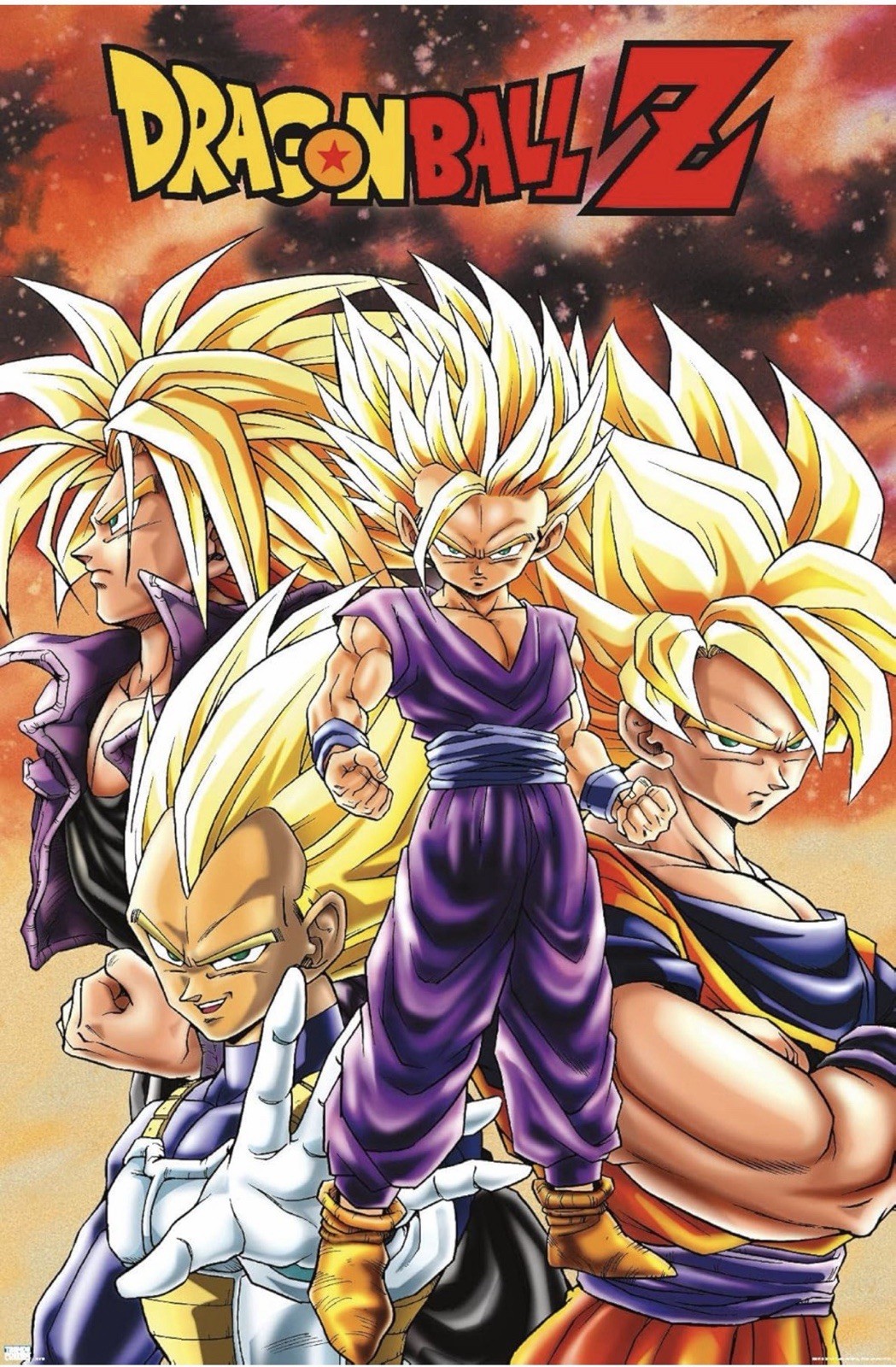 Dragon Ball Z – Saiyans Wall Poster, 34L" x 22.4W", Unframed Version