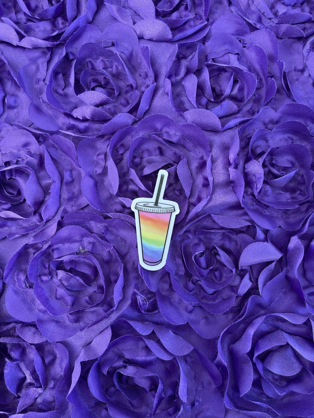Rainbow iced coffee Sticker