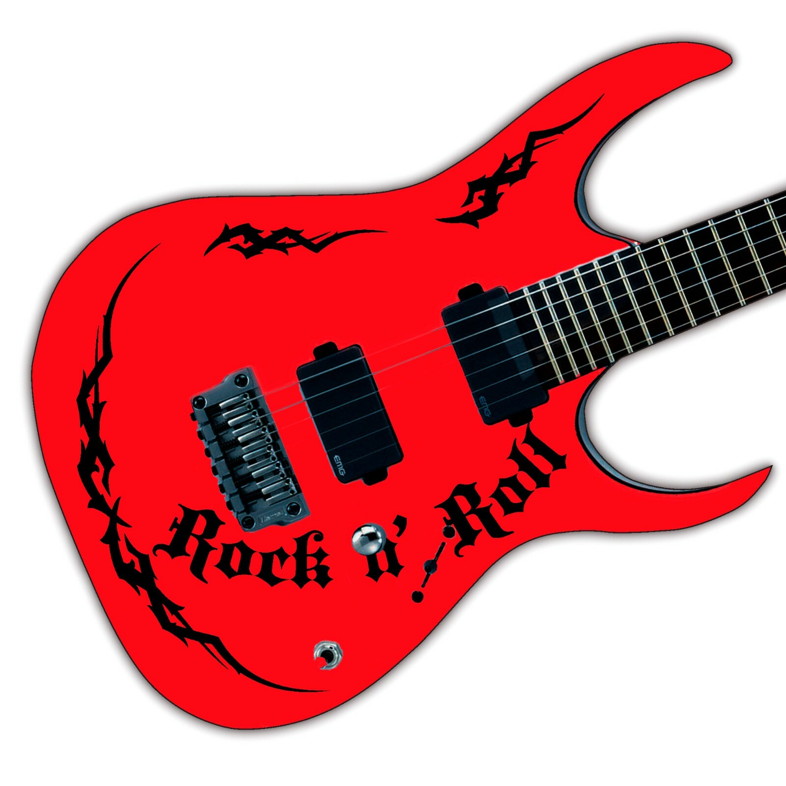 Custom Made Rock n Roll Decal Sticker Fits Guitars & Basses 12 colour options