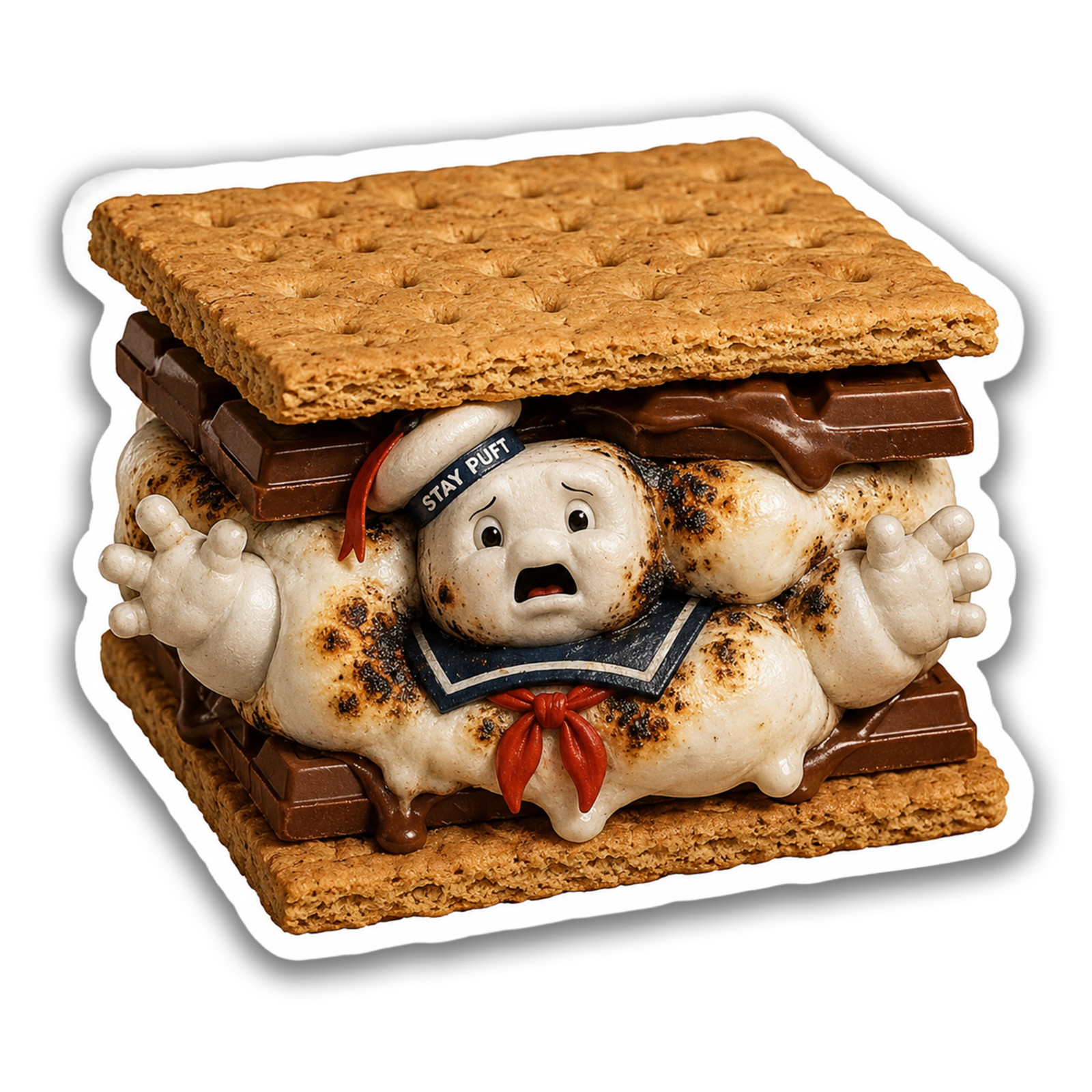 S'mores Sticker 4 Inch Vinyl Decal Adult Humor Ghosbusters Marshmellow Man Melt