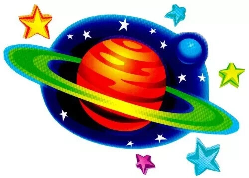 space planet galaxy stars wall sticker peel stick 10 inch
