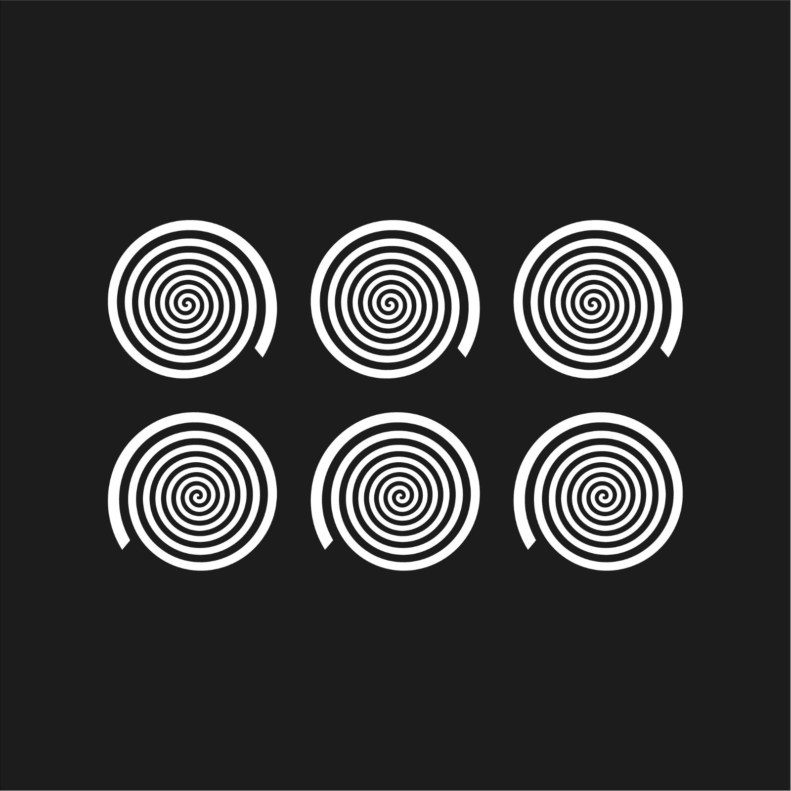 6 Small Hypnosis Spirals Vinyl Decal Trance Spiral vortex illusion Sticker