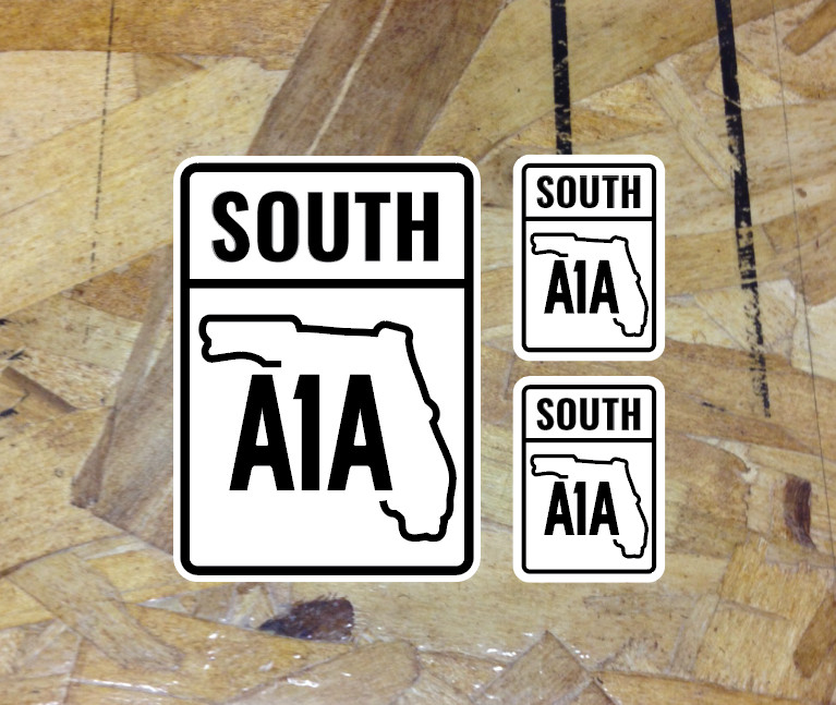 A1A FL Florida South Decal Sticker Vinyl Beach East Coast Touring sticker 3for1