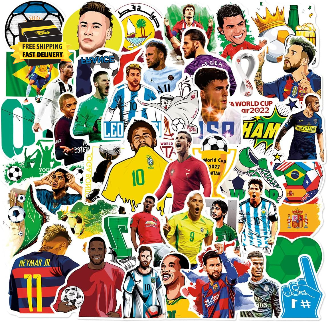 150 PCS World Cup Football Soccer Stickers Soccer Sports Stickers Vinyl Waterpro